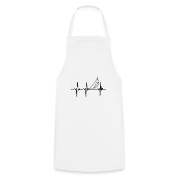 Heartbeat for sailing ships with sails - Cooking Apron - white - Front - AI Model Male 185 dark (185cm)