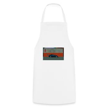 Vintage European Car - Cooking Apron - white - Front - AI Model Male 185 dark (185cm)