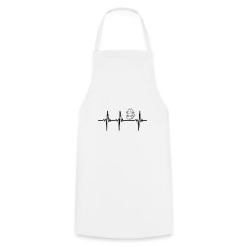 Battement de cœur pour les plongeurs casqués - Tablier de cuisine - blanc - Devant - AI Model Male 185 dark (185cm)