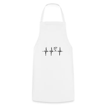 Heartbeat for trout and char fish - Cooking Apron - white - Front - AI Model Male 185 dark (185cm)