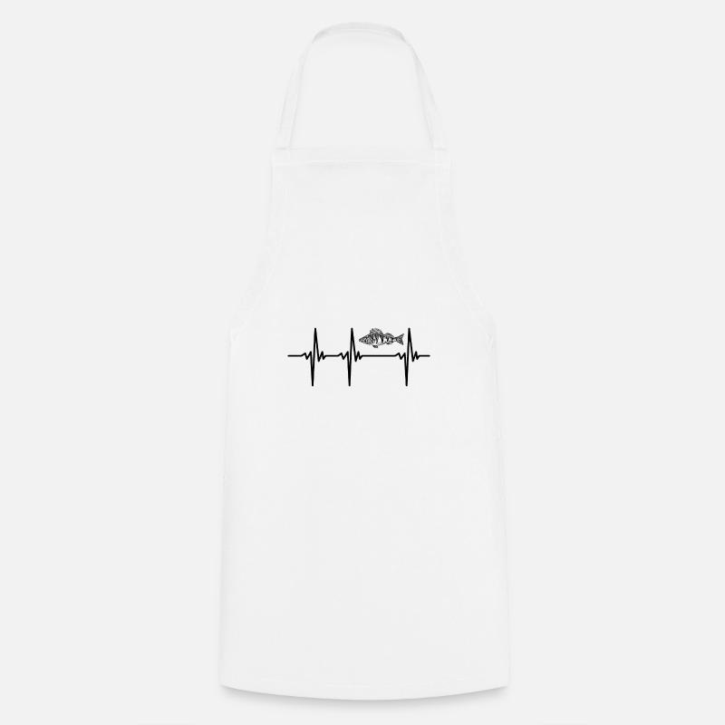 Heartbeat for perch and predatory fish - Cooking Apron - white
