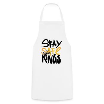 Stay Safe Kings ! Only One Place - Cooking Apron - white - Front - AI Model Male 185 dark (185cm)