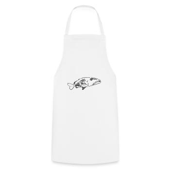 Grim grouper patrol in the sea - Cooking Apron - white - Front - AI Model Male 185 dark (185cm)