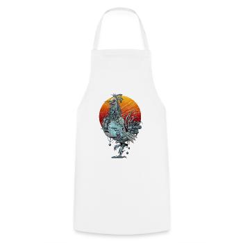 ROOSTER - Cooking Apron - white - Front - AI Model Male 185 dark (185cm)