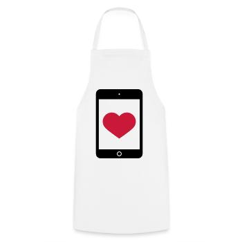 Love Smartphone Tablet - Cooking Apron - white - Front - AI Model Male 185 dark (185cm)