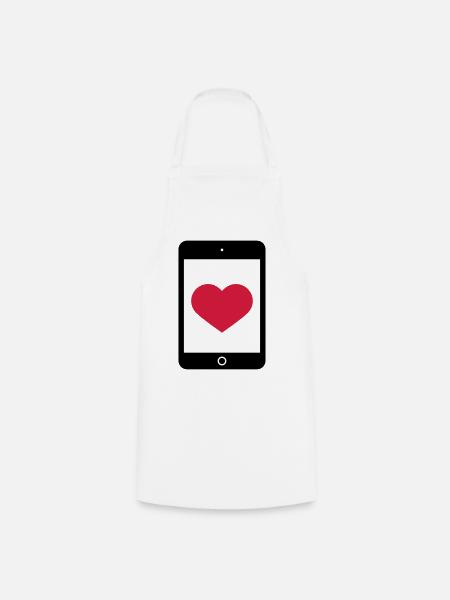 Love Smartphone Tablet - Kochschürze - Weiß