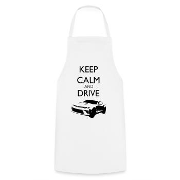 Keep Calm and Drive Camaro - Kochschürze - Weiß - Vorne - AI Model Male 185 dark (185cm)