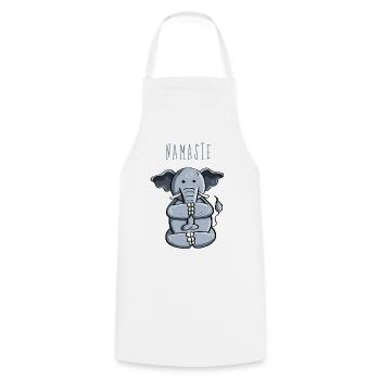 Namaste Yoga Elefant - Meditation - Fun - Comic - Kochschürze - Weiß - Vorne - AI Model Male 185 dark (185cm)