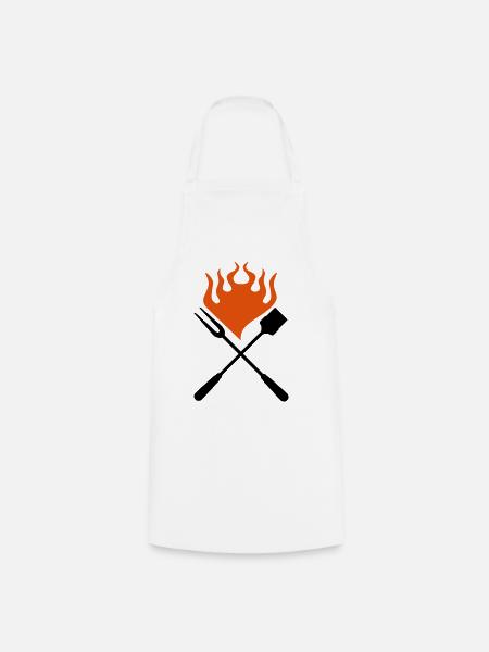 grillbesteck - Kochschürze - Weiß