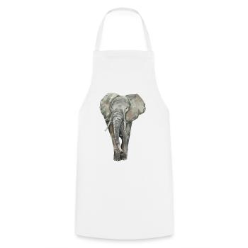 Éléphant - Tablier de cuisine - blanc - Devant - AI Model Male 185 dark (185cm)