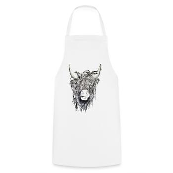 Yak Buffalo Beef Cow Bison Taurus Horn Tongue Bull - Cooking Apron - white - Front - AI Model Male 185 dark (185cm)
