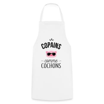 Copains comme cochons - Tablier de cuisine - blanc - Devant - AI Model Male 185 dark (185cm)