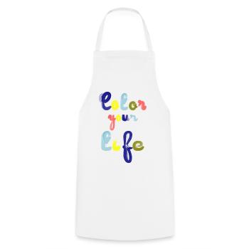 color your life - Cooking Apron - white - Front - AI Model Male 185 dark (185cm)