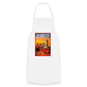 Oklahoma City Skyline Sunset - Cooking Apron - white - Front - AI Model Male 185 dark (185cm)