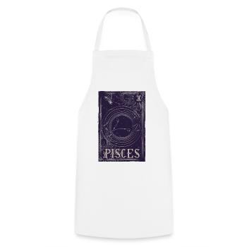 Pisces Zodiac Constellation Circle - Cooking Apron - white - Front - AI Model Male 185 dark (185cm)