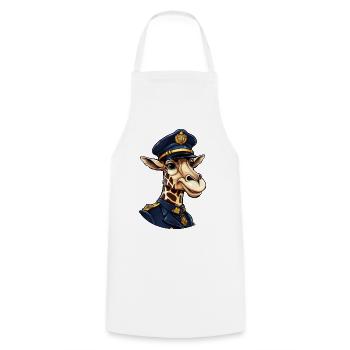 Girafe Policière - Tablier de cuisine - blanc - Devant - AI Model Male 185 dark (185cm)