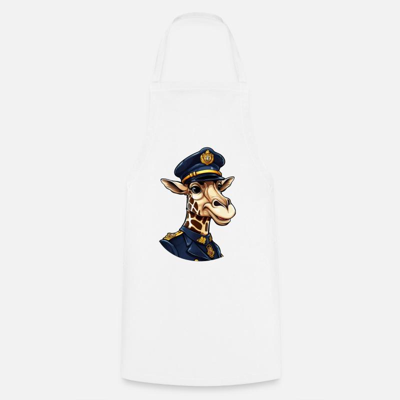 Giraffe Policewoman - Cooking Apron - white