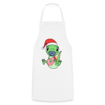 Lézard Bébé Noël - Tablier de cuisine - blanc - Devant - AI Model Male 185 dark (185cm)