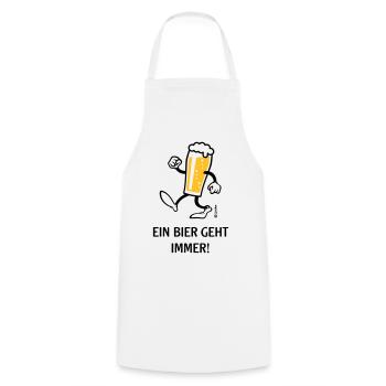 XEin Bier Geht Immer! (Bierchen / Cartoon Lustig) - Kochschürze - Weiß - Vorne - AI Model Male 185 dark (185cm)