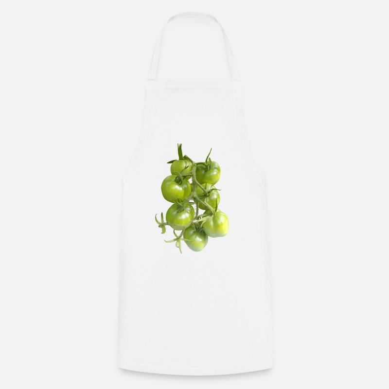 Green tomatoes on the vine - Cooking Apron - white