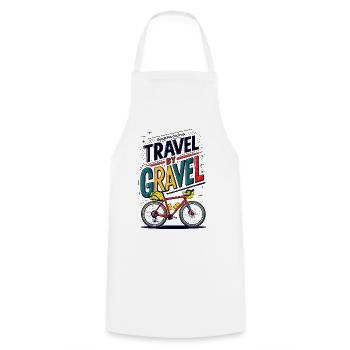 Travel by Gravel Cycling Illustration - Cooking Apron - white - Front - AI Model Male 185 dark (185cm)