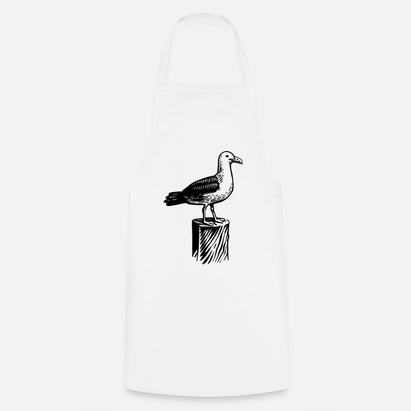 Gull. North. Moin from Northern Germany. - Cooking Apron - white