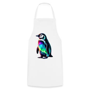 Aurora Borealis Penguin - Cooking Apron - white - Front - AI Model Male 185 dark (185cm)
