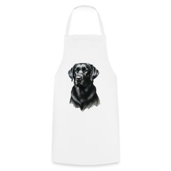 Noble Black Labrador Portrait Labrador - Cooking Apron - white - Front - AI Model Male 185 dark (185cm)
