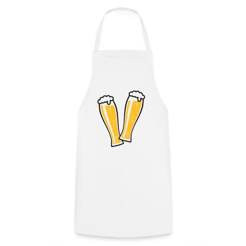 2 Toasting Wheat Beer Glasses (Weiss Beer / 2C) - Cooking Apron - white - Front - AI Model Male 185 dark (185cm)