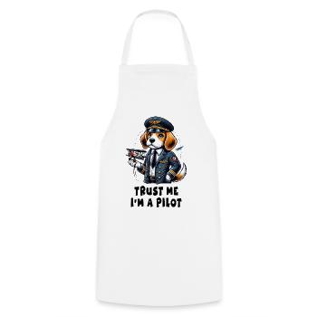 Beagle Pilot - Cooking Apron - white - Front - AI Model Male 185 dark (185cm)