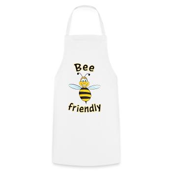 Bee friendly - Cooking Apron - white - Front - AI Model Male 185 dark (185cm)