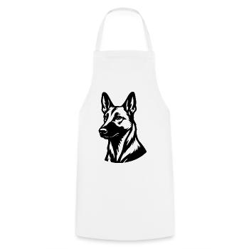 Malinois - Tablier de cuisine - blanc - Devant - AI Model Male 185 dark (185cm)