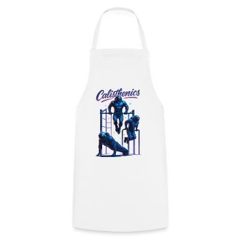 Calisthenics Astronaut Dips Push-ups Gift - Cooking Apron - white - Front - AI Model Male 185 dark (185cm)