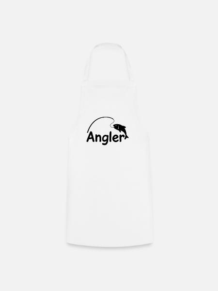 Angler mit Angel - Kochschürze - Weiß