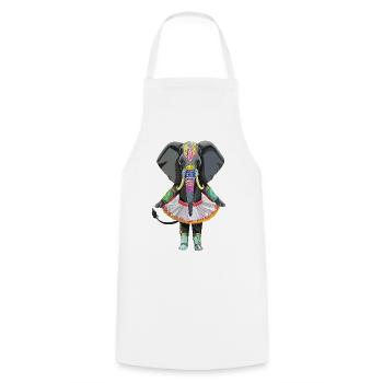 Elefant_im_Tuettue - Tablier de cuisine - blanc - Devant - AI Model Male 185 dark (185cm)