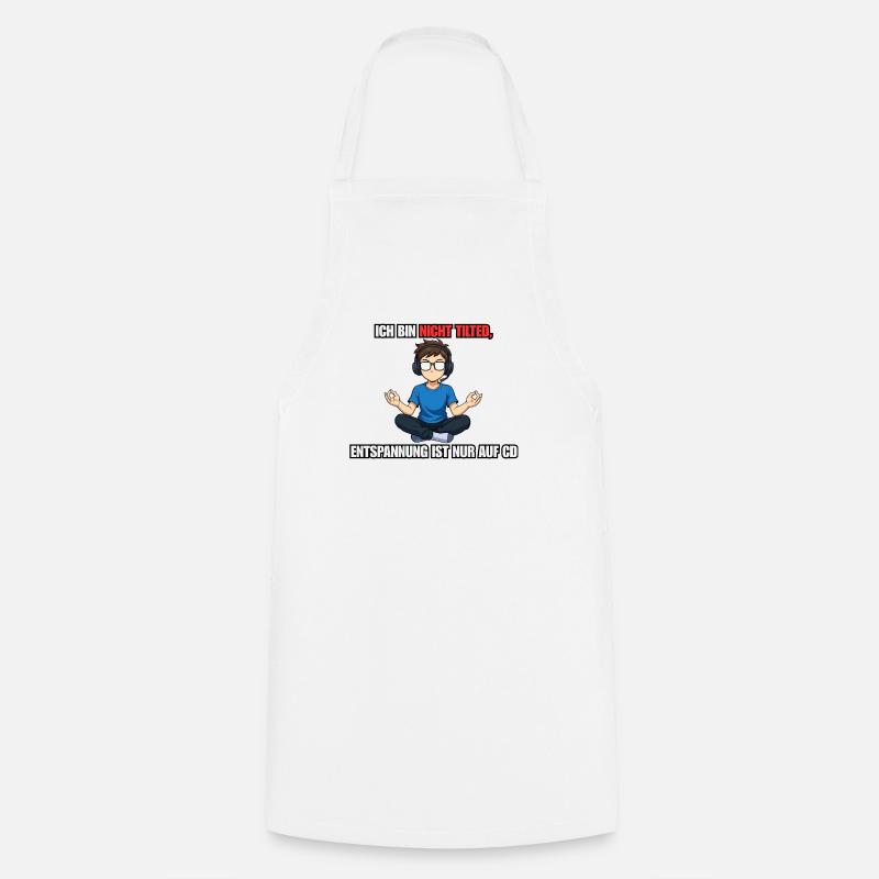 Non Tilted Gamer Saying Design - Cooking Apron - white