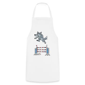 Champion de saut d'obstacles des loups - Tablier de cuisine - blanc - Devant - AI Model Male 185 dark (185cm)
