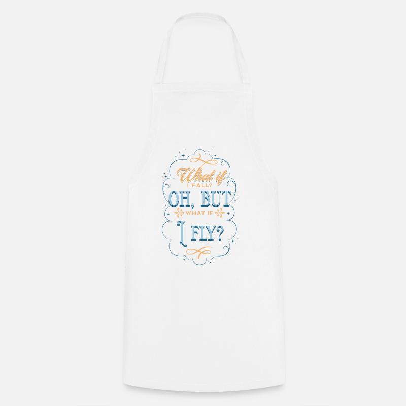 Inspirational Flying Mindset Quote - Cooking Apron - white