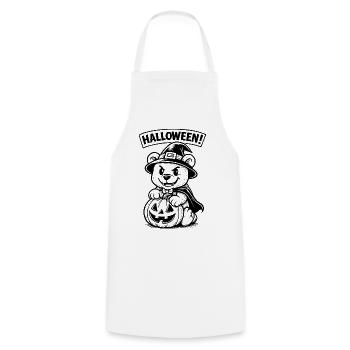 Halloween Bear with Pumpkin Lantern - Cooking Apron - white - Front - AI Model Male 185 dark (185cm)