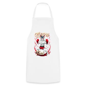 Funny Muay Thai Boxing Muay Thai - Kochschürze - Weiß - Vorne - AI Model Male 185 dark (185cm)