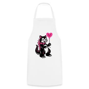 Monster Cat Pink - Kochschürze - Weiß - Vorne - AI Model Male 185 dark (185cm)
