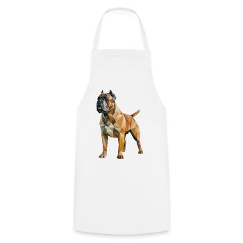 Mastiff - Cooles Low-Poly-Logo - Kochschürze - Weiß - Vorne - AI Model Male 185 dark (185cm)