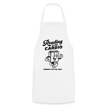 Reading is my Cardio - Cooking Apron - white - Front - AI Model Male 185 dark (185cm)