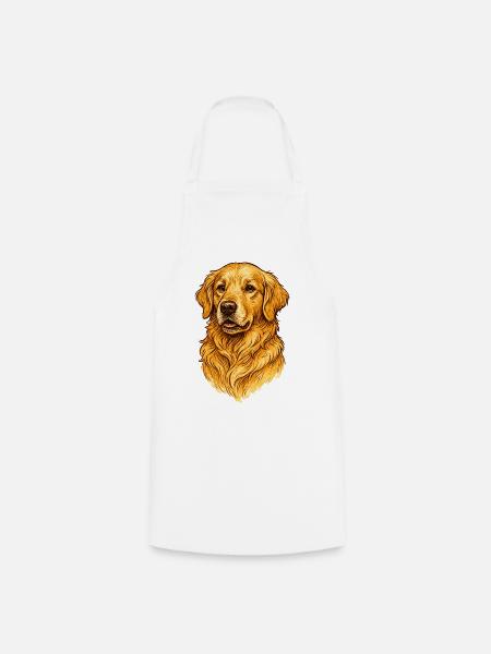 Golden Retriever Hund Porträt - Kochschürze - Weiß