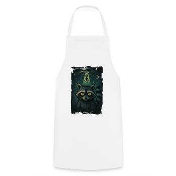 Funny Raccoon Gift Cosmic Trash Guardian - Cooking Apron - white - Front - AI Model Male 185 dark (185cm)