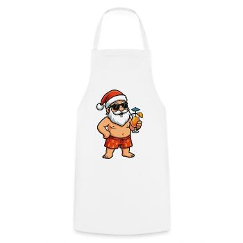 Strand-Santa Cocktail - Kochschürze - Weiß - Vorne - AI Model Male 185 dark (185cm)