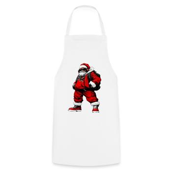 Le rappeur Santa Claus - Tablier de cuisine - blanc - Devant - AI Model Male 185 dark (185cm)