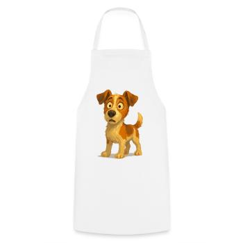 Jack Russell Terrier émerveillé - Tablier de cuisine - blanc - Devant - AI Model Male 185 dark (185cm)