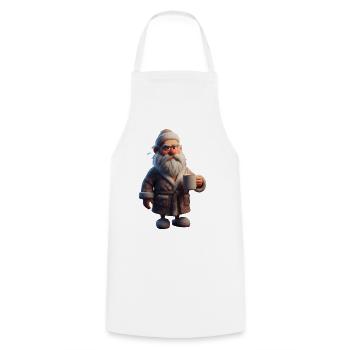 Grumpy Winter Grandpa with Coffee Mug Santa - Cooking Apron - white - Front - AI Model Male 185 dark (185cm)