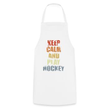 Bleib ruhig und spiel Eishockey - Cooking Apron - white - Front - AI Model Male 185 dark (185cm)